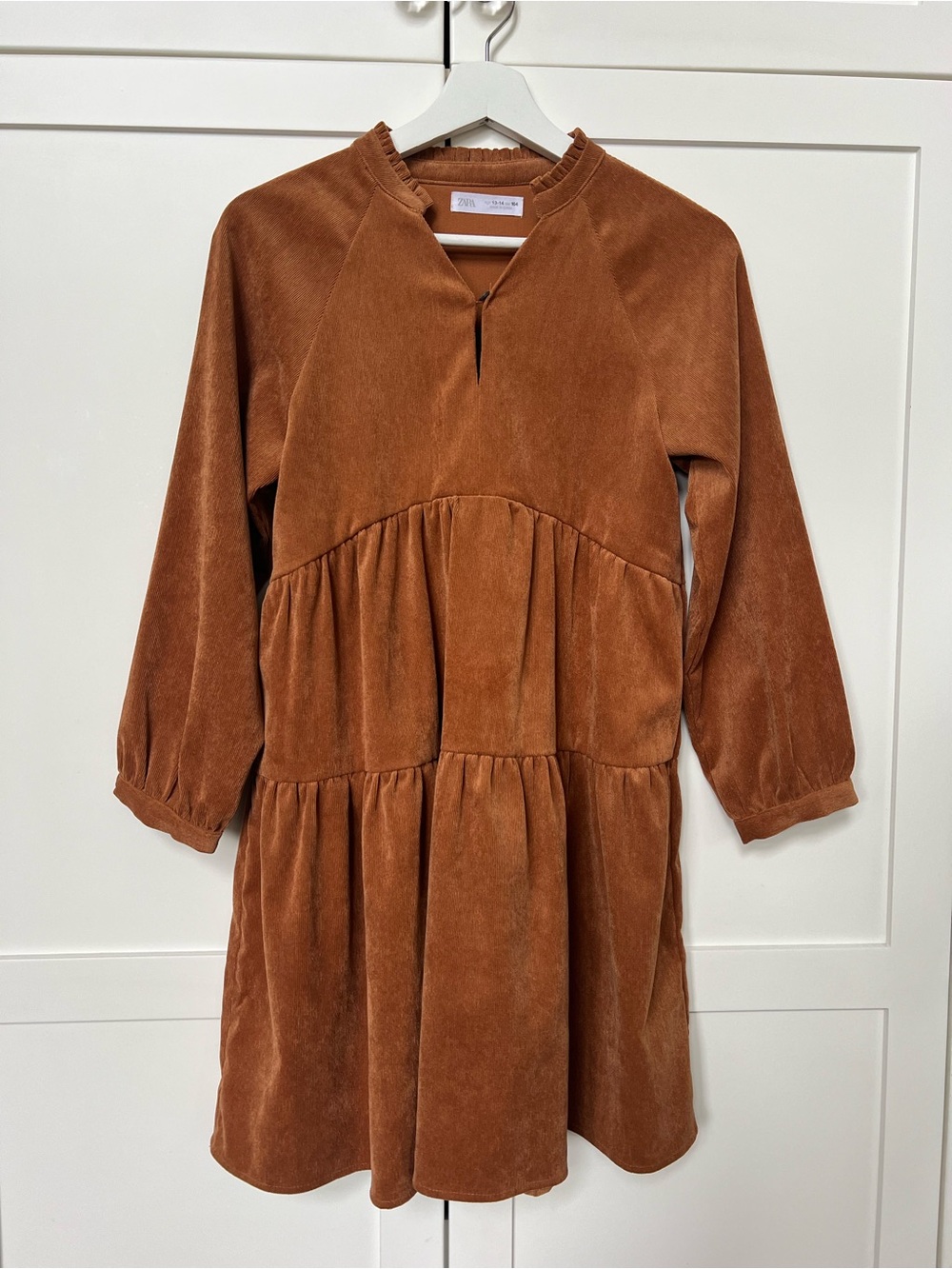 Zara corduroy dress -rust -girls 13-14